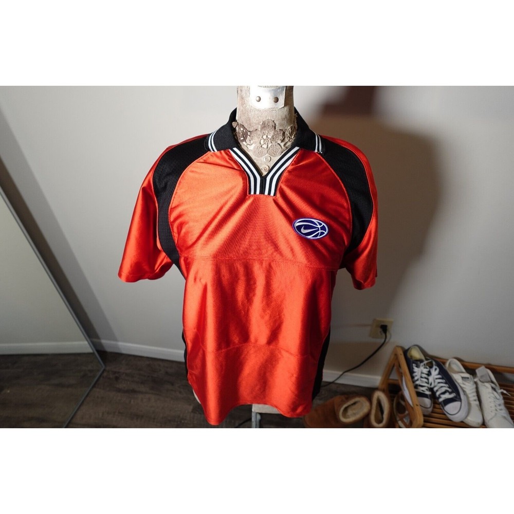 Vintage 90s NIKE Soccer Jersey Black & White, Size: Large